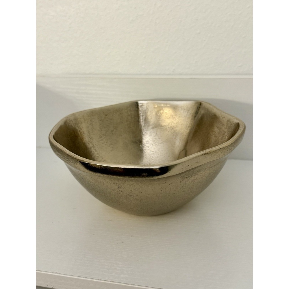 Lenox GOLD COAST Metal Aluminum Bowl  7" Contemporary Heavy Artistic